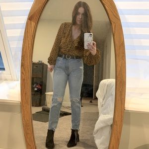 Flouncy cheetah blouse